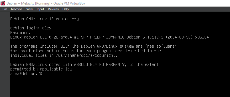 Boot the system -- Logged In